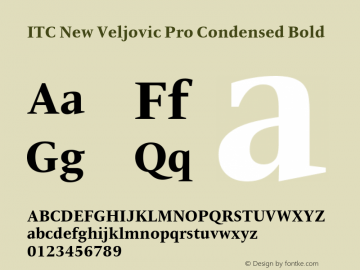 ITC New Veljovic Pro Cn Bold Version 1.00 Font Sample