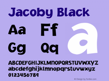 Jacoby Black Version 1.00 Font Sample