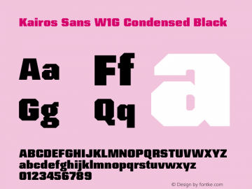 Kairos Sans W1G Cn Black Version 1.00 Font Sample