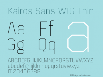 Kairos Sans W1G Thin Version 1.00 Font Sample