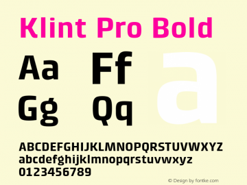 Klint Pro Bold Version 1.00图片样张