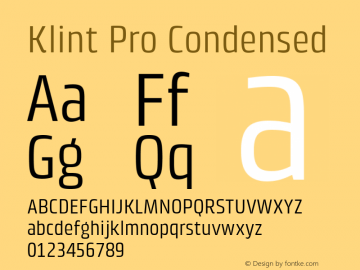 Klint Pro Condensed Version 1.00图片样张