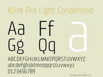 Klint Pro Light Condensed Version 1.00图片样张