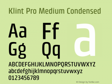 Klint Pro Medium Condensed Version 1.00图片样张