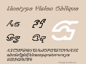 Linotype Vision Oblique Version 1.00 Font Sample