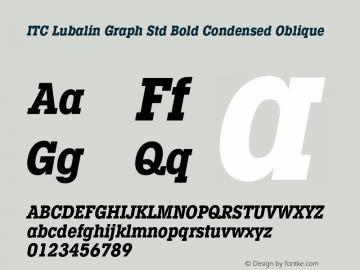 LubalinGraphStd-BoldCondObl Version 3.000 Build 1000图片样张