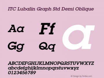 ITC Lubalin Graph Std Book Bold Italic Version 1.00 Build 1000图片样张