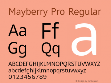 Mayberry Pro Version 1.10 Font Sample