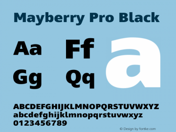 Mayberry Pro Black Version 1.10 Font Sample