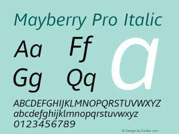 Mayberry Pro Italic Version 1.10图片样张