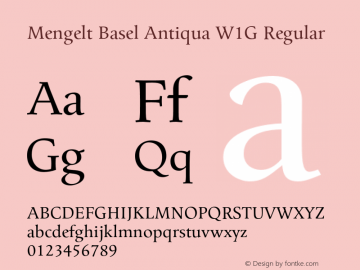 Mengelt Basel Antiqua W1G Rg Version 2.000图片样张