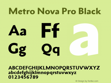Metro Nova Pro Black Version 1.100 Font Sample