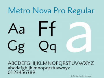 Metro Nova Pro Version 1.100 Font Sample