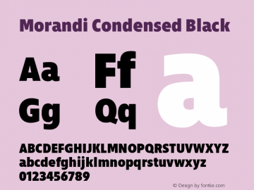 Morandi Cond Black Version 1.20, build 14, gb1060, s3 Font Sample