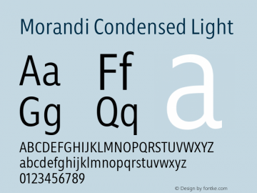 Morandi Cond Light Version 1.20, build 14, gb1060, s3 Font Sample