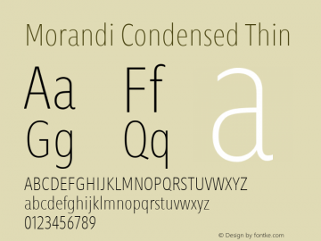 Morandi Cond Thin Version 1.20, build 14, gb1060, s3 Font Sample