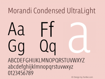 Morandi Cond UltraLight Version 1.20, build 14, gb1060, s3 Font Sample