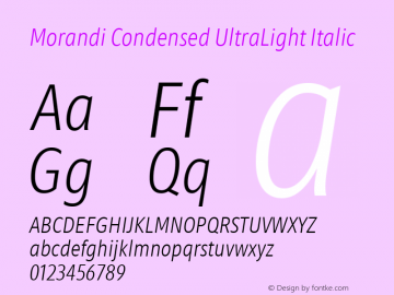 Morandi Cond UltraLight Italic Version 1.20, build 14, gb1060, s3图片样张