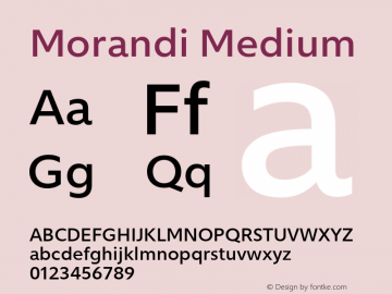Morandi Medium Version 1.20, build 14, gb1060, s3 Font Sample