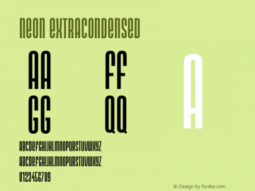 Neon ExtraCondensed Version 1.00 Font Sample