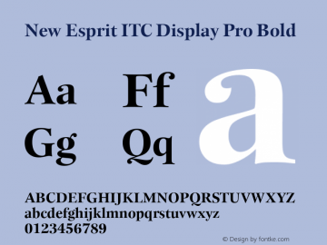 New Esprit ITC Display Pro Bold Version 1.02 Font Sample