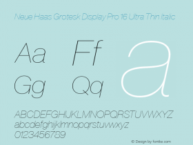 Neue Haas Grotesk Display Pro 16 Ultra Thin Italic Version 1.02图片样张