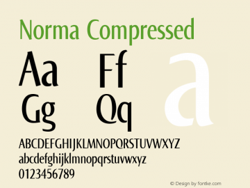Norma Compressed Version 2.00, build 3, s3 Font Sample