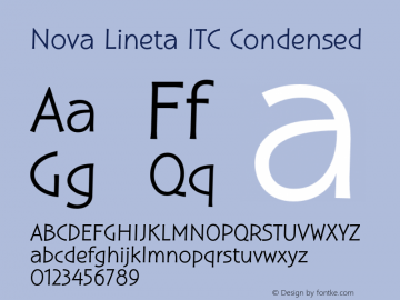 NovaLinetaITC-Condensed Version 1.00 Font Sample