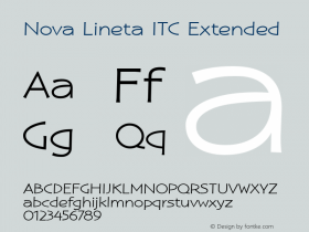 Nova Lineta ITC Extended Version 1.00 Font Sample