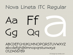 NovaLinetaITC-Regular Version 1.00 Font Sample