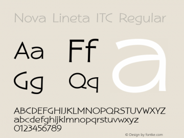 Nova Lineta ITC Version 1.00 Font Sample