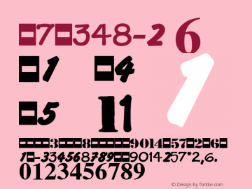 Numerics 6 Version 1.001 Font Sample