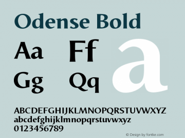 Odense Bold Version 1.00 Font Sample