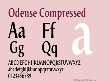 Odense Compressed Version 1.00 Font Sample