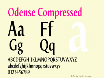 Odense Compressed Version 1.00 Font Sample