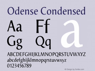 Odense Condensed Version 1.00 Font Sample