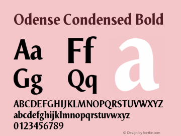 Odense Condensed Bold Version 1.00 Font Sample