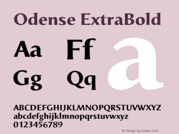 Odense ExtraBold Version 1.00 Font Sample