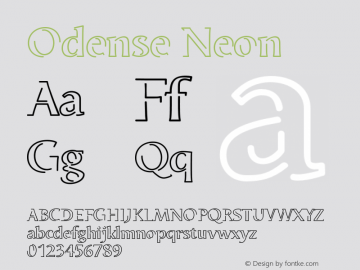 Odense Neon Version 1.00 Font Sample