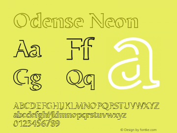Odense Neon Version 1.00 Font Sample