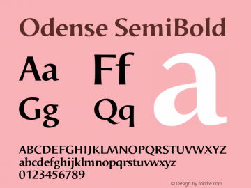Odense SemiBold Version 1.00 Font Sample