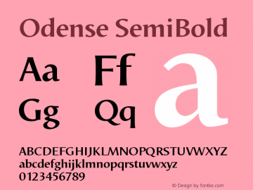 Odense SemiBold Version 1.00 Font Sample