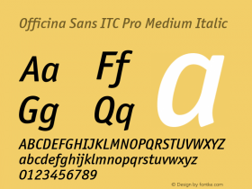 Officina Sans ITC Pro Medium It Version 2.00图片样张