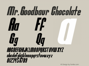 Mr.Goodbaur Chocolate visit www.sharkshock.uni.cc Font Sample