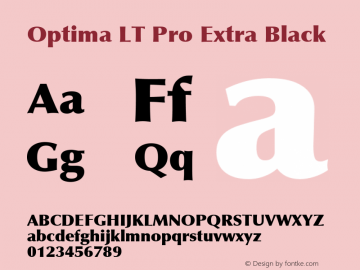 Optima LT Pro Extra Black Version 1.00 Build 1000 Font Sample