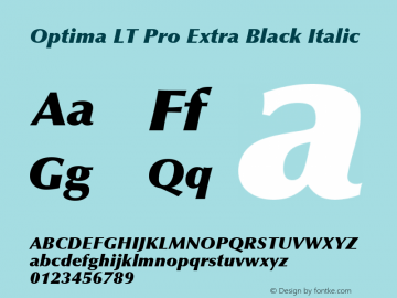 Optima Lt Pro Font Optima Lt Pro Extra Black Italic Font Optima Lt Pro Xblack Font Optimaltpro Extrablackita Font Optima Lt Pro Extra Black Italic Version 1 00 Build 1000 Font Ttf Font Uncategorized Font Fontke Com