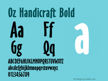 Oz Handicraft Bold Version 1.00 Font Sample