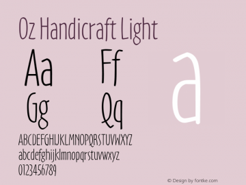 Oz Handicraft Light Version 1.00 Font Sample