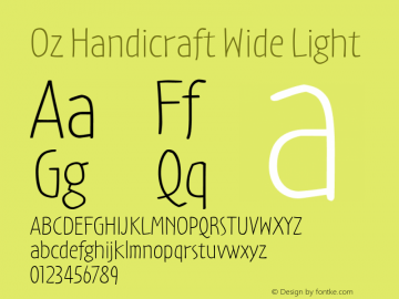 Oz Handicraft Wide Light Version 1.00 Font Sample