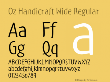 Oz Handicraft Wide Regular Version 1.00 Font Sample